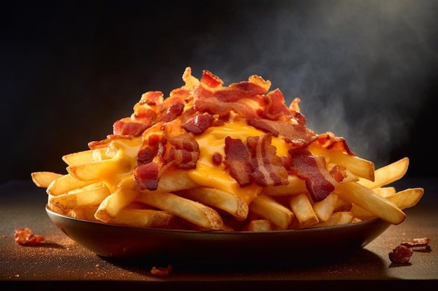 Batata com cheddar e bacon